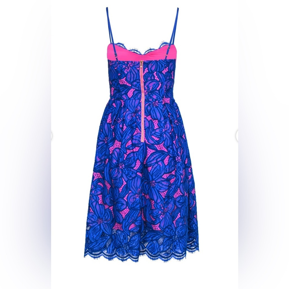 Lilly Pulitzer CAMELLA DRESS Royal Purple Two Tone Orchid Pink Lace - Picture 6 of 6